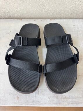 Chaco Black Slide Sandals | Adjustable Strap | no toe strap | Men Size 12
